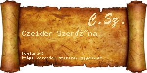 Czeider Szeréna névjegykártya